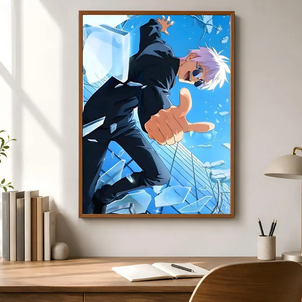 Gojo Satoru Anime Poster – Self-Adhesive Waterproof Wall Art