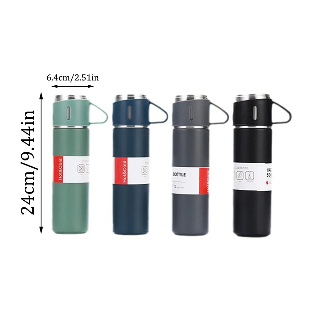 One Cup Three Lid Thermos 304 Stainless Steel Handle Men's Women's