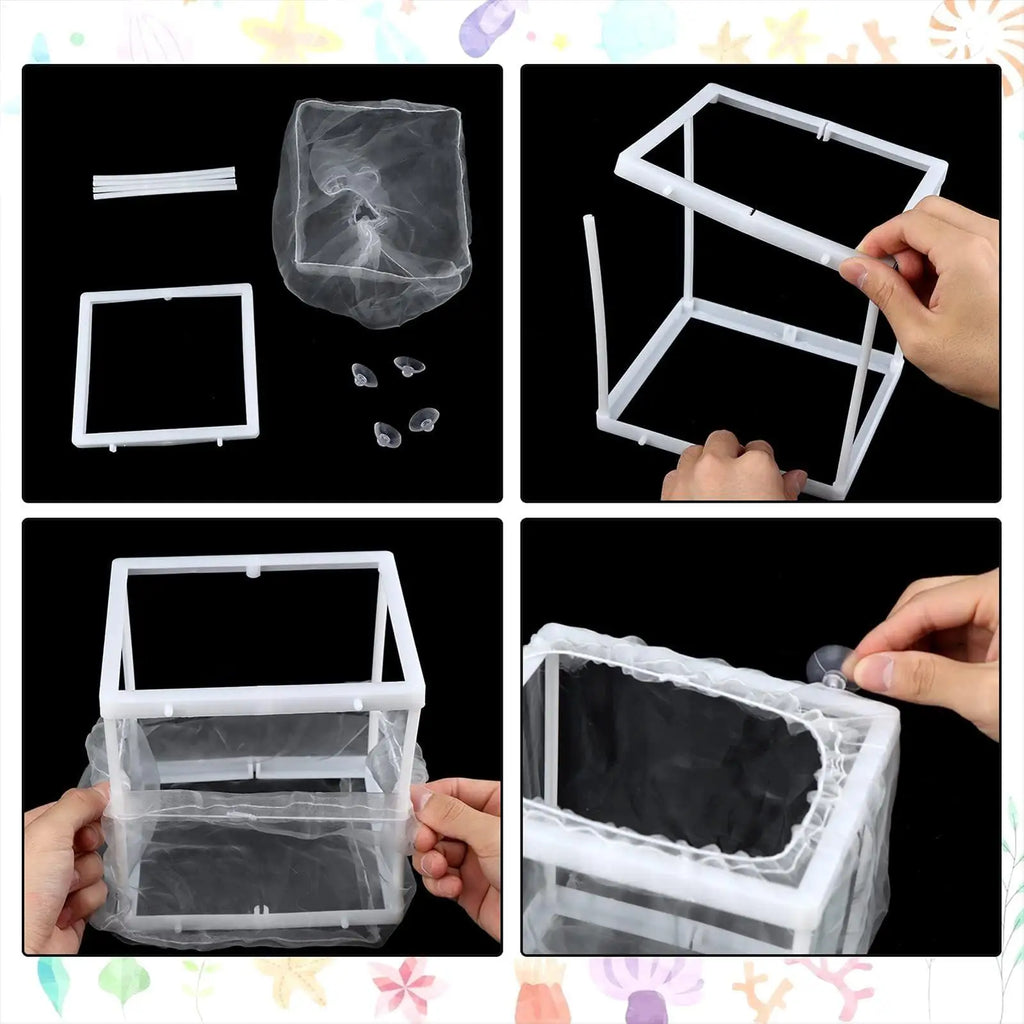 Breeder Box Fish Tank Isolation Mesh Juvenile Separation Net Suction