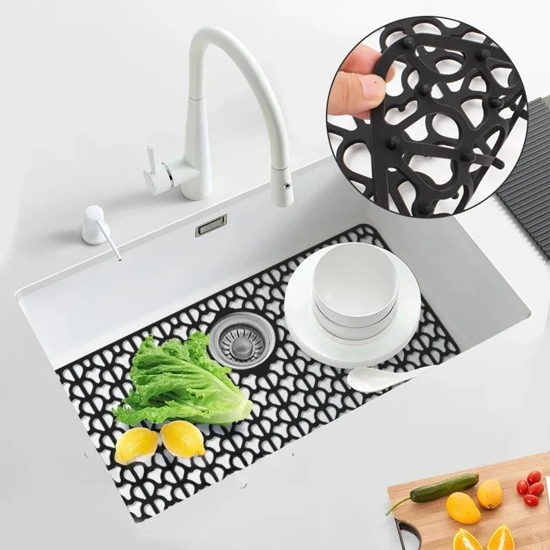 Large Silicone Sink Mat 26x14" | Farmhouse Kitchen Sink Grid