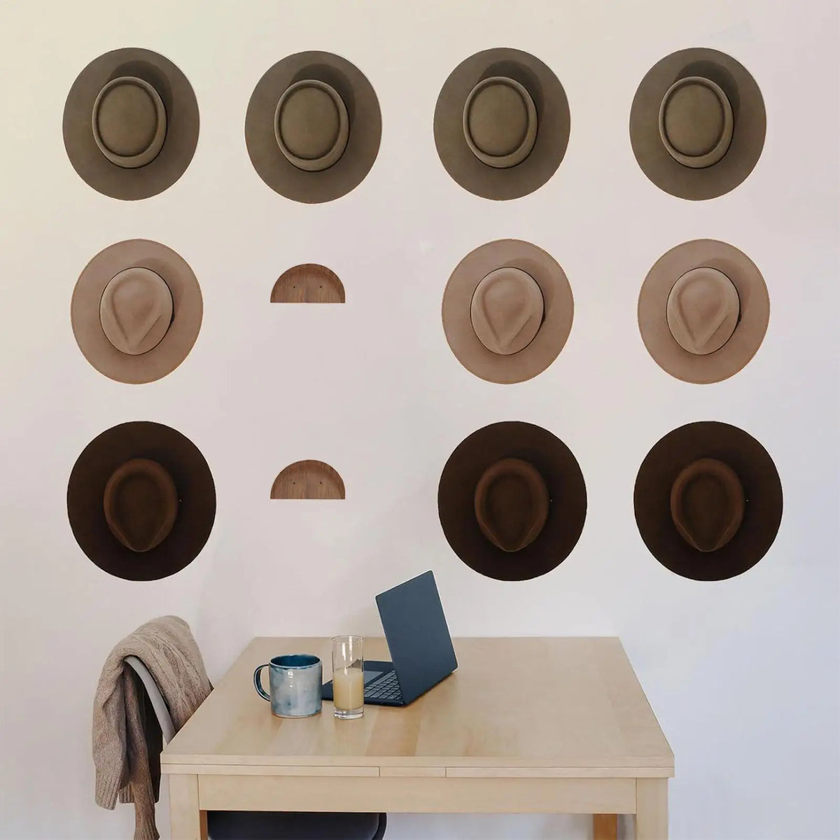 Bamboo Wall Mount Hat Rack | Double-Tier Cap Organizer