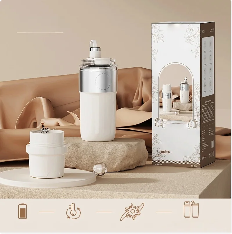 HOMEFISH Portable USB Juicer 350ml Stainless Steel Blender