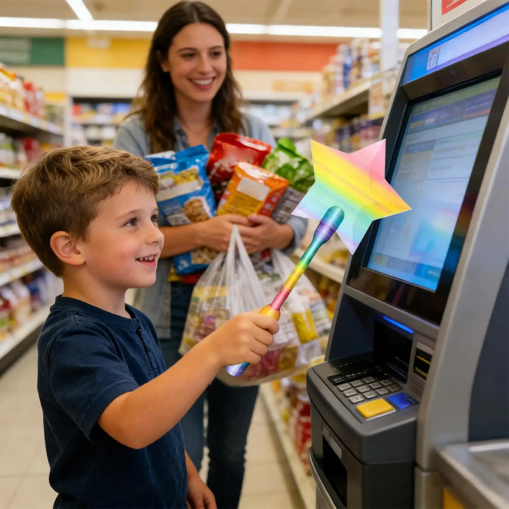 Payment Card Holder Wand 3D Printed Star Stick Contactless Kids Women