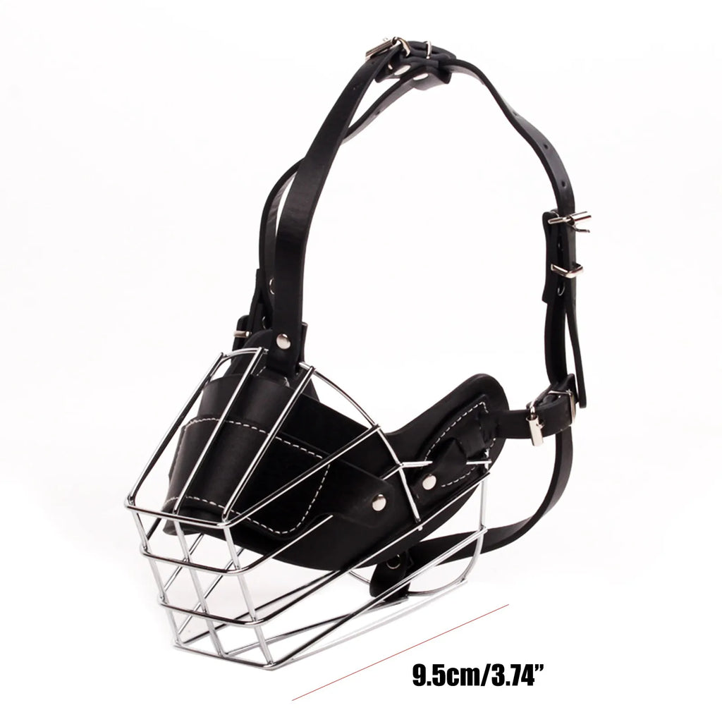 Adjustable Metal Basket Dog Muzzle – Bulldog & Pitbull Safe
