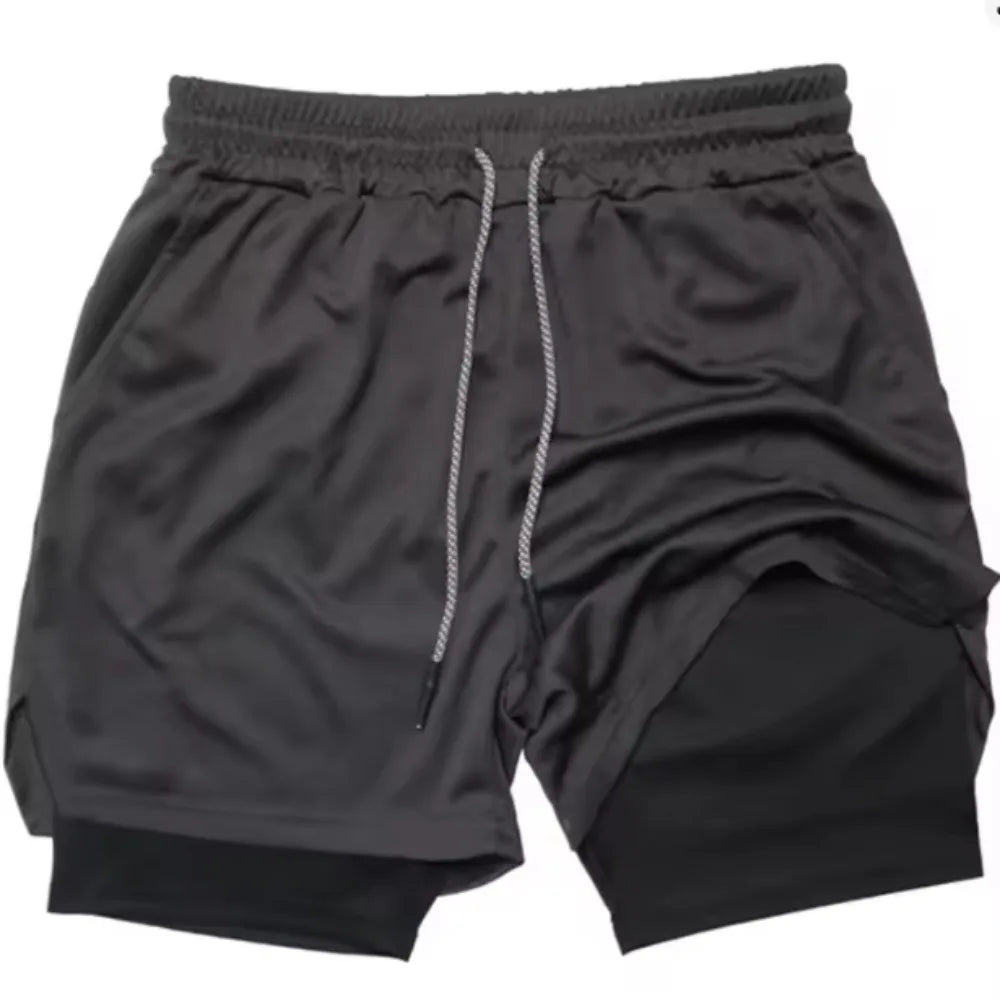 Men's Quick-Dry Double Layer Running Shorts | Phone Pocket