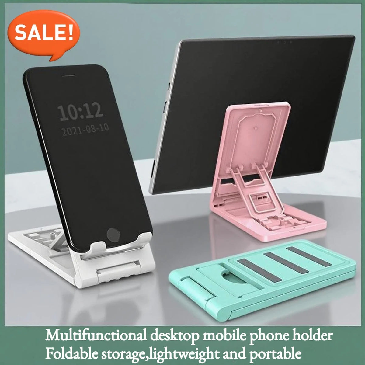 Foldable Phone & Tablet Stand – Adjustable Desktop Lazy Bracket