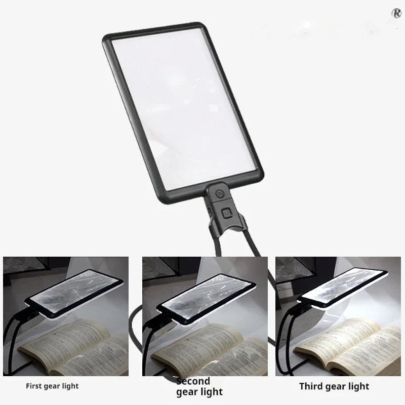 Hands-Free Neck Magnifier with LED Light & USB Charging