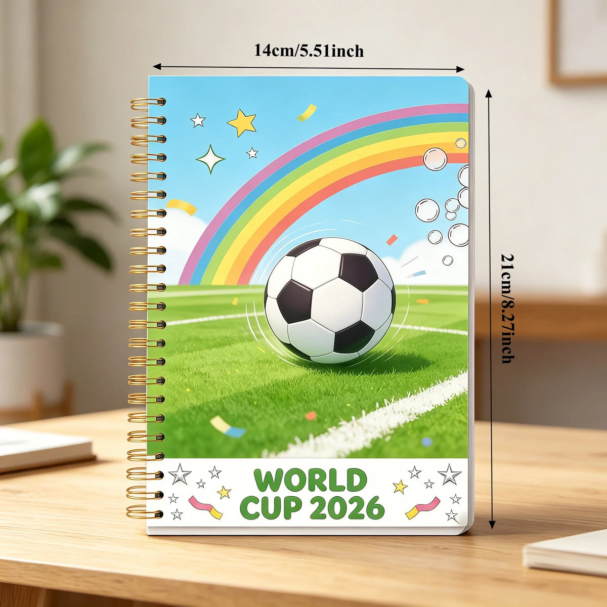 2026 World Cup Soccer Notebook Cute Spiral Journal Kids Football Fans