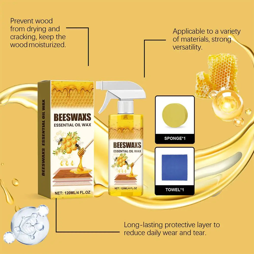 1 2 3 Furniture Solid Wood Care Beeswax Spray Multi-purpose