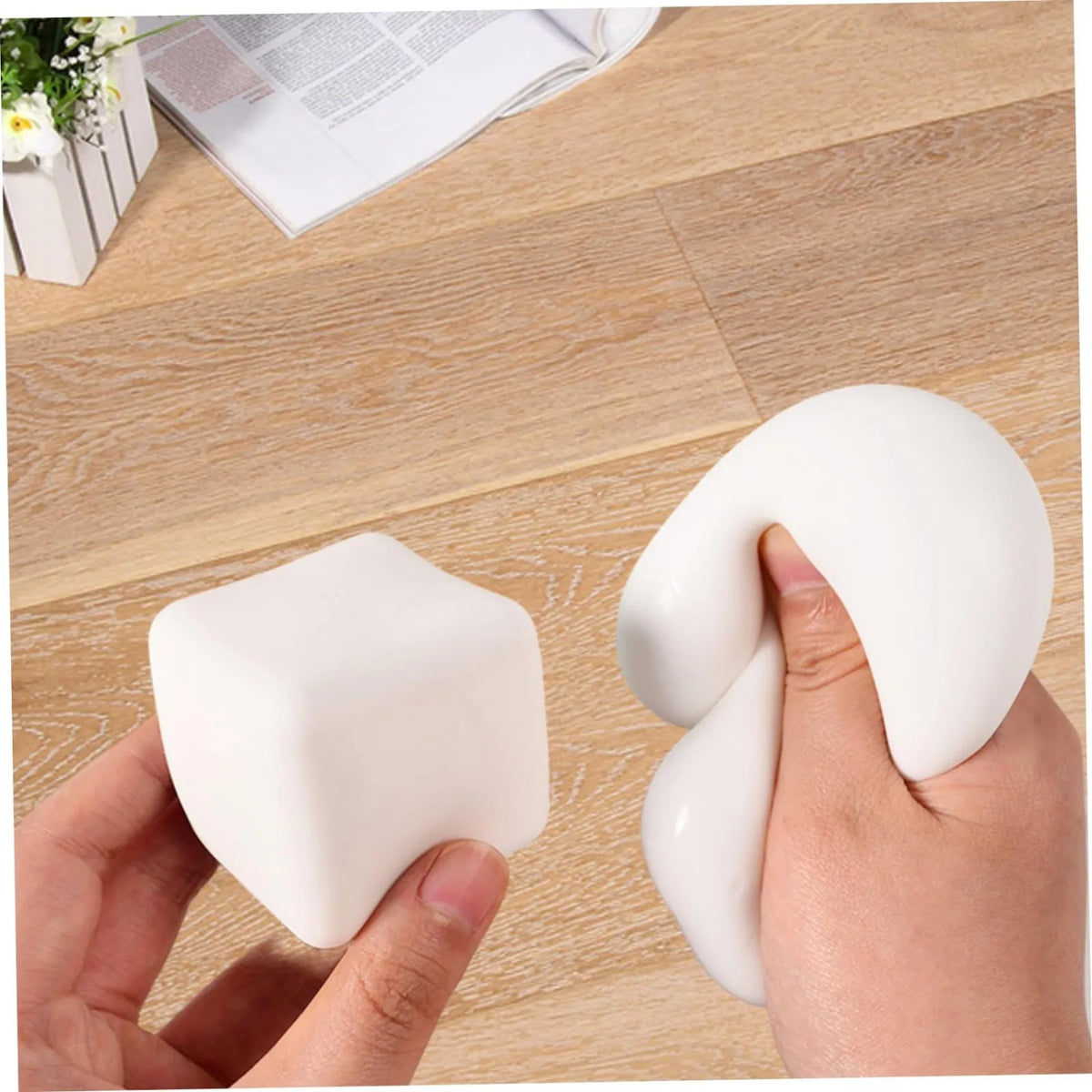 Squishy Tofu Sensory Fidget Ball – Calming Squish Toy for Kids & Adults