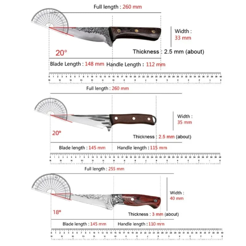 InLeung Handmade Stainless Steel Boning & Cleaver Chef Knife