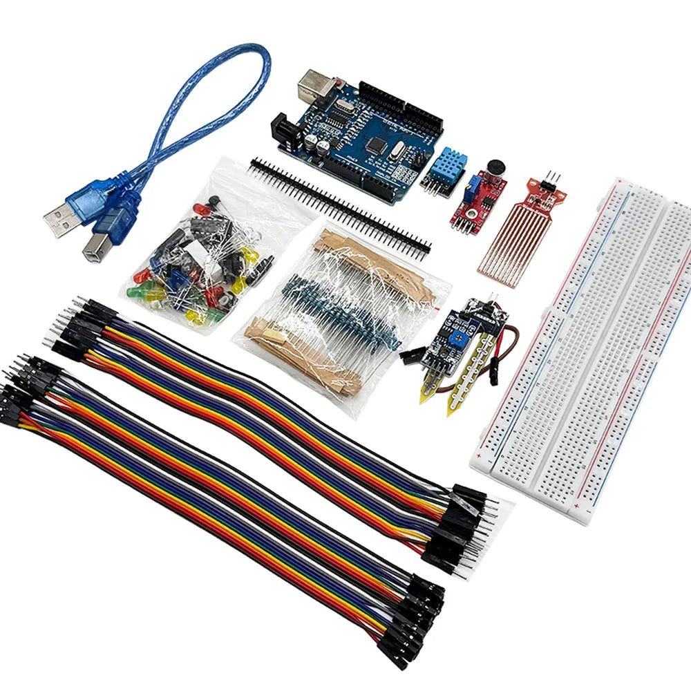 Arduino Uno R3 Starter Kit – Breadboard, Sensors & Components