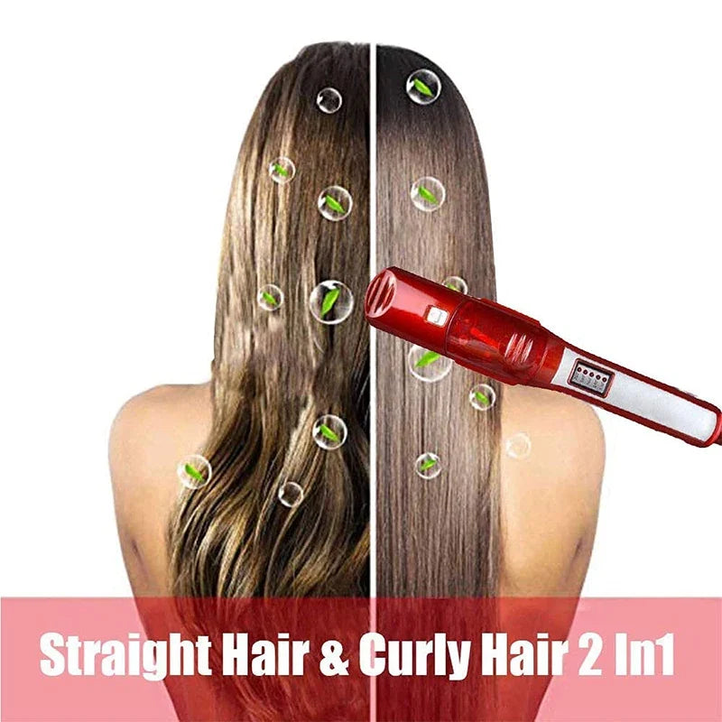 Steam Flat Iron 2-in-1 | Tourmaline Ceramic Hair Straightener