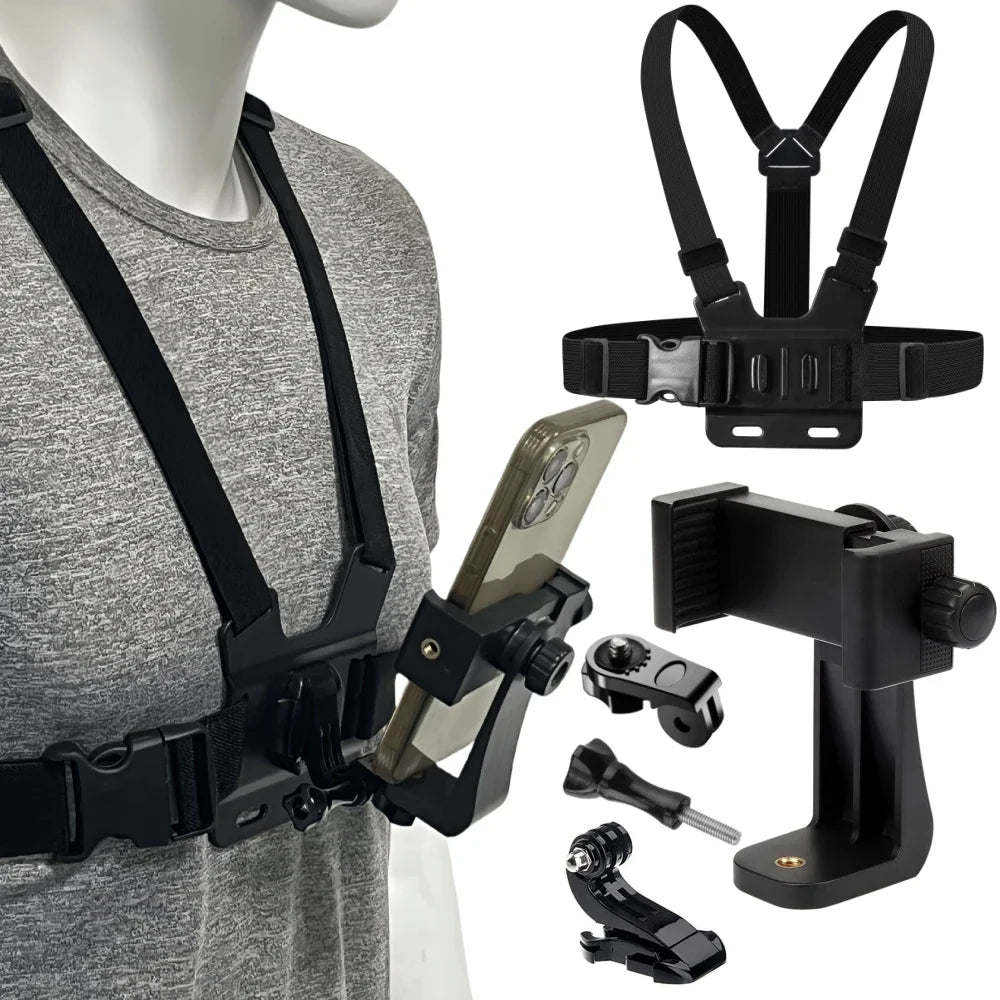 Phone & Action Camera Chest Strap Mount | GoPro & Smartphone