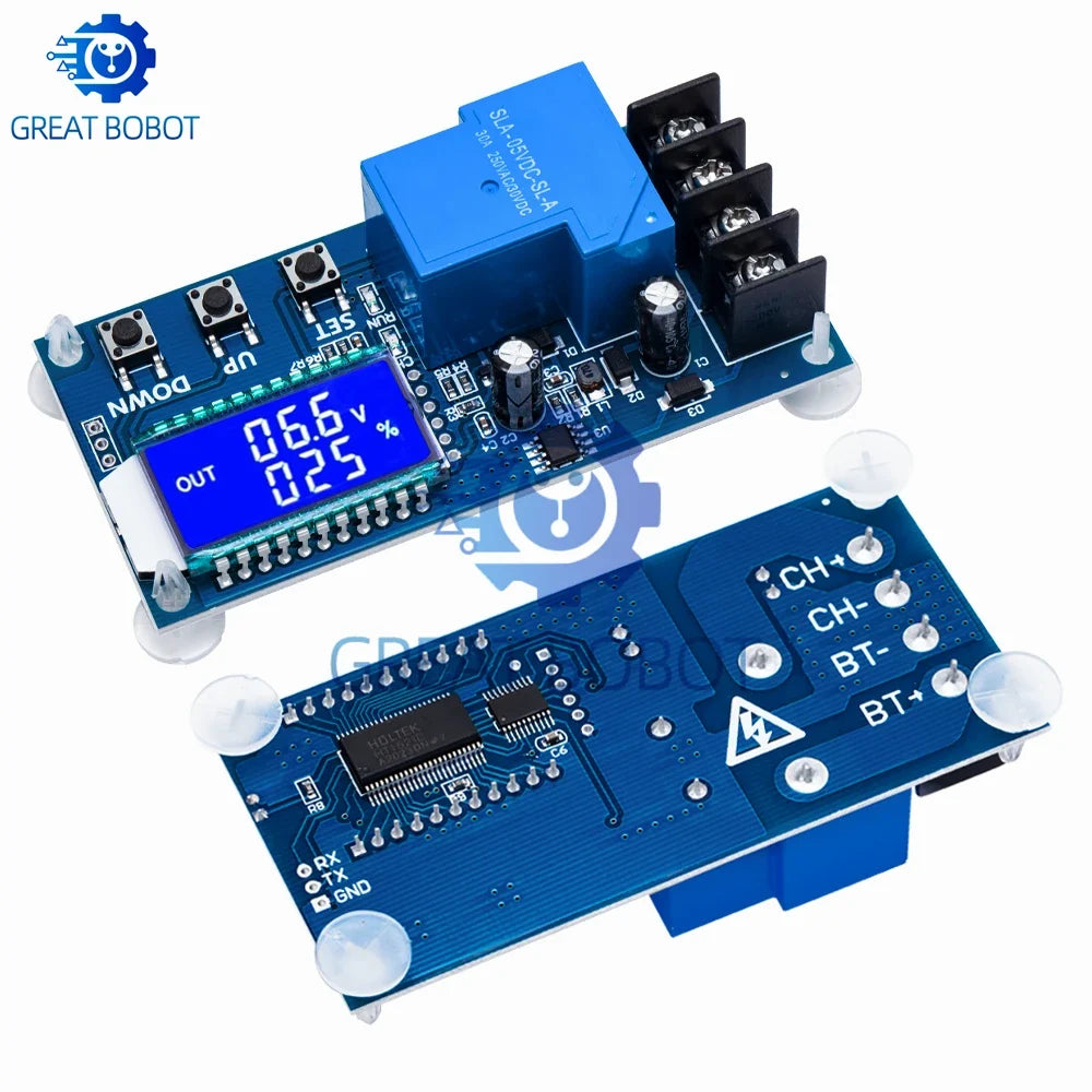30A Battery Charging Control Module 6-60V LCD Display & Timer