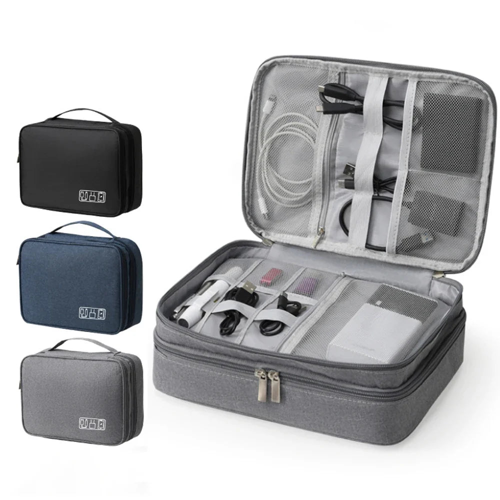 Multifunctional Digital Bag Data Cable Headphones Hard Drive Power