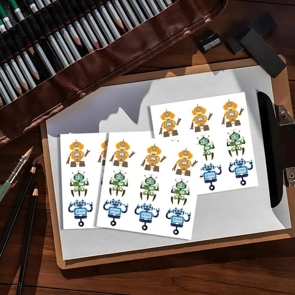 Robot Self-Adhesive Stickers 180pcs – Craft & Party Seals