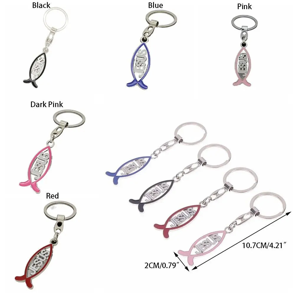 Christian Fish Ichthys Alloy Keychain – Faith Symbol Charm