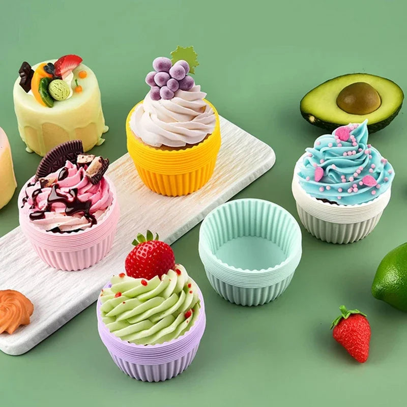 2-Pack Food Grade Silicone Cupcake Muffin Baking Molds – Non-Stick