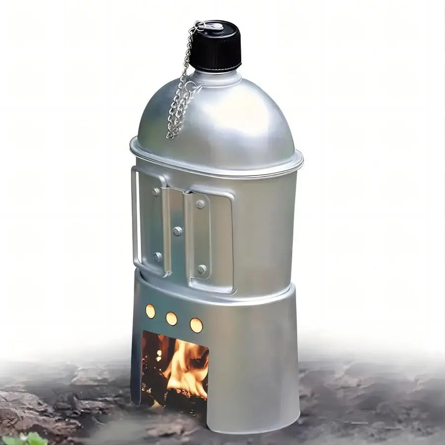 Aluminum Water Canteen with Cup & Storage Bag | 900ml