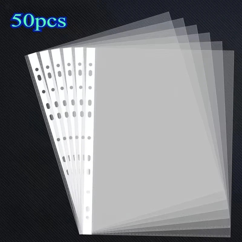 50 100 Piezas Carpetas Transparentes A4 PP 11 Orificios 3 Anillos