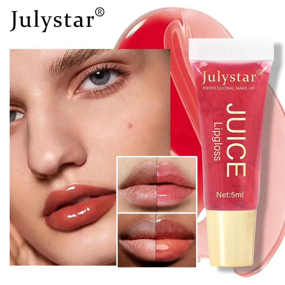 6-Color Fruit Flavor Mirror Lip Gloss Oil | Long-Lasting Shine