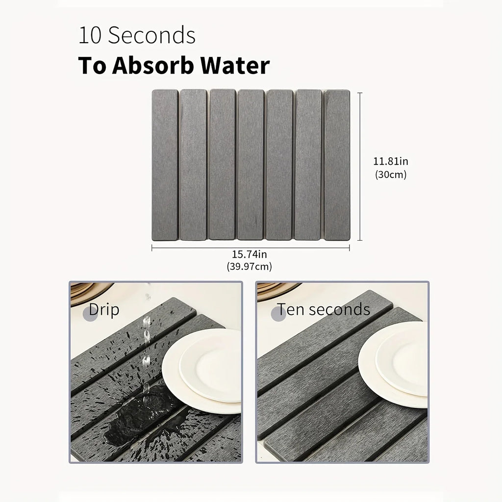 Diatomaceous Earth Bath & Kitchen Drying Mat | Foldable Stone Mat