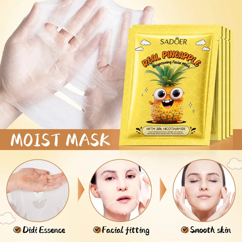 SADOER Hyaluronic Acid Collagen Face Mask – 5pc Korean Sheet Mask