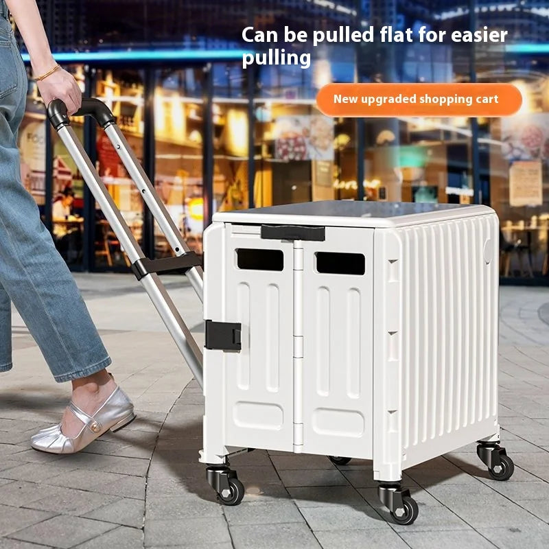 Foldable Shopping Cart with Wheels | Lightweight Collapsible Trolley