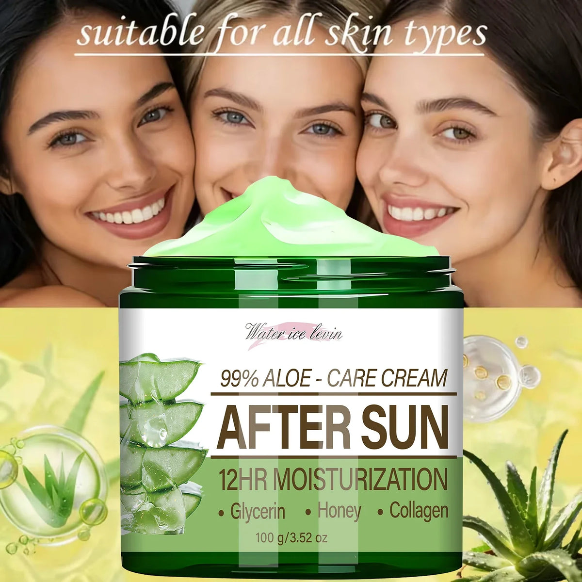 99% Aloe Vera After Sun Cream | 12HR Moisture, Collagen & Glycerin