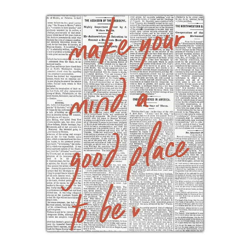 Motivational Quotes Canvas Wall Art – Minimalist Newspaper Print