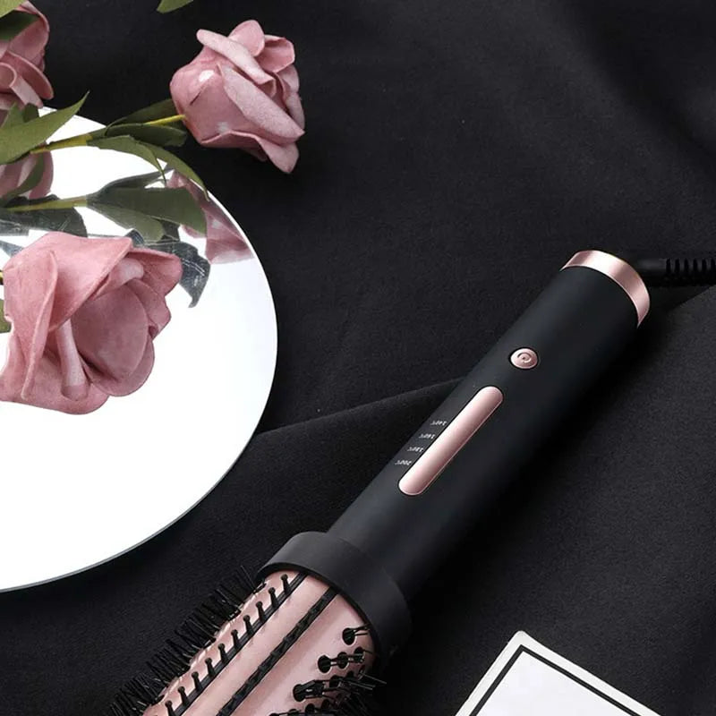 3-in-1 Ceramic Hair Straightener Brush, Curler & Comb