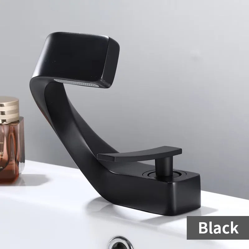 Black Single Handle Basin Faucet | Deck Mounted Bathroom Tap