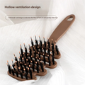 Natural Boar Bristle Hair Comb Hollow Scalp Massage Detangler Brush