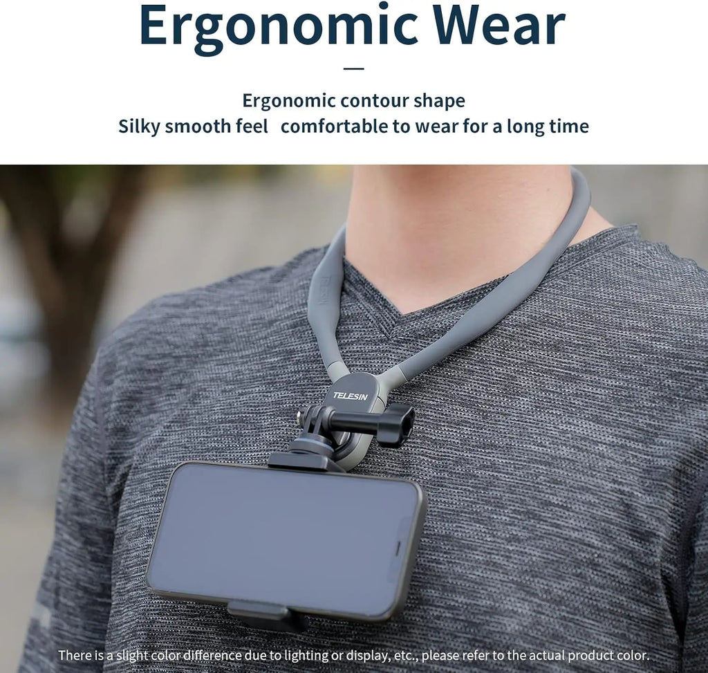 TELESIN Magnetic Neck Mount with Phone Holder | GoPro & DJI