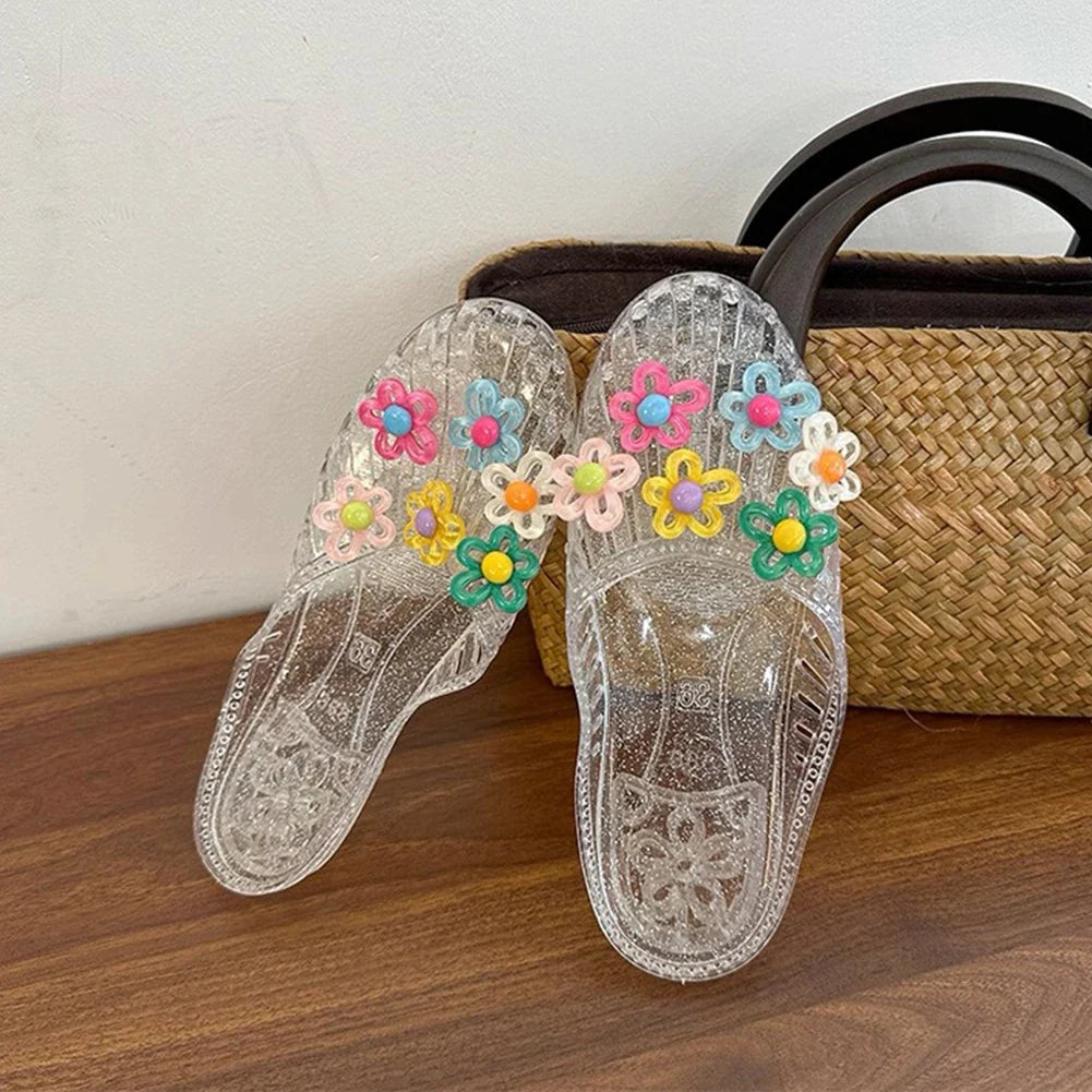 Crystal Jelly Flat Slippers | Hollow Non-Slip Beach Slides