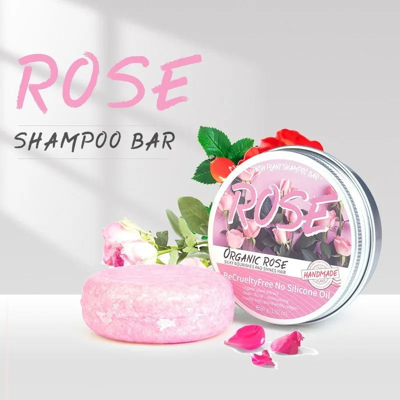Rose Shampoo Soap Nourish Moisturize Scalp Oil Controlling Stain