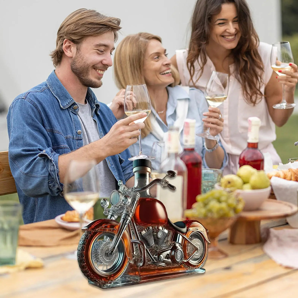 Motorcycle Whiskey Decanter – Unique Glass Barware Gift