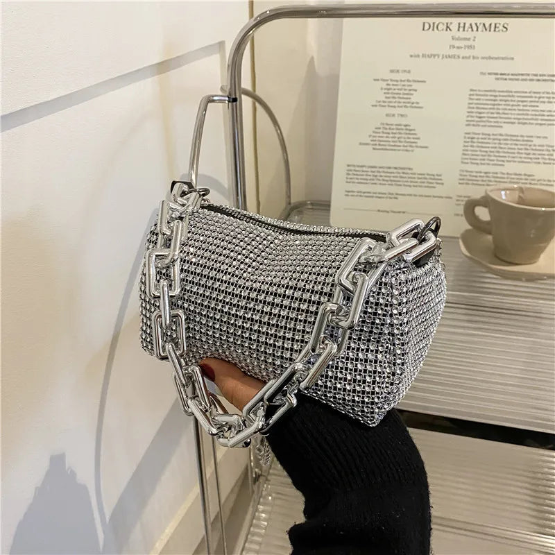 Bling Diamond Crossbody Bag – Small Shoulder Purse for Women
