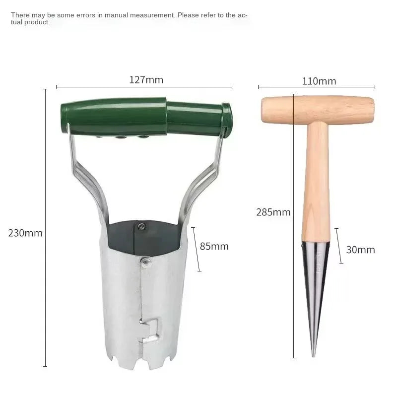 Stainless Steel Seeder Excavator Horticultural Wood Handle Hole