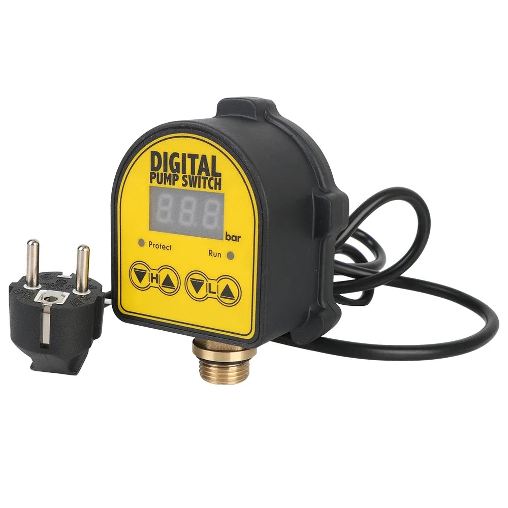 220V Digital Pressure Controller Switch | 0-10 Bar, 1/2" Port