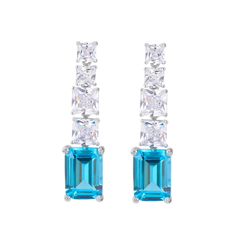 Huitan Drop Earrings – Yellow & Green Cubic Zirconia Women's Jewelry