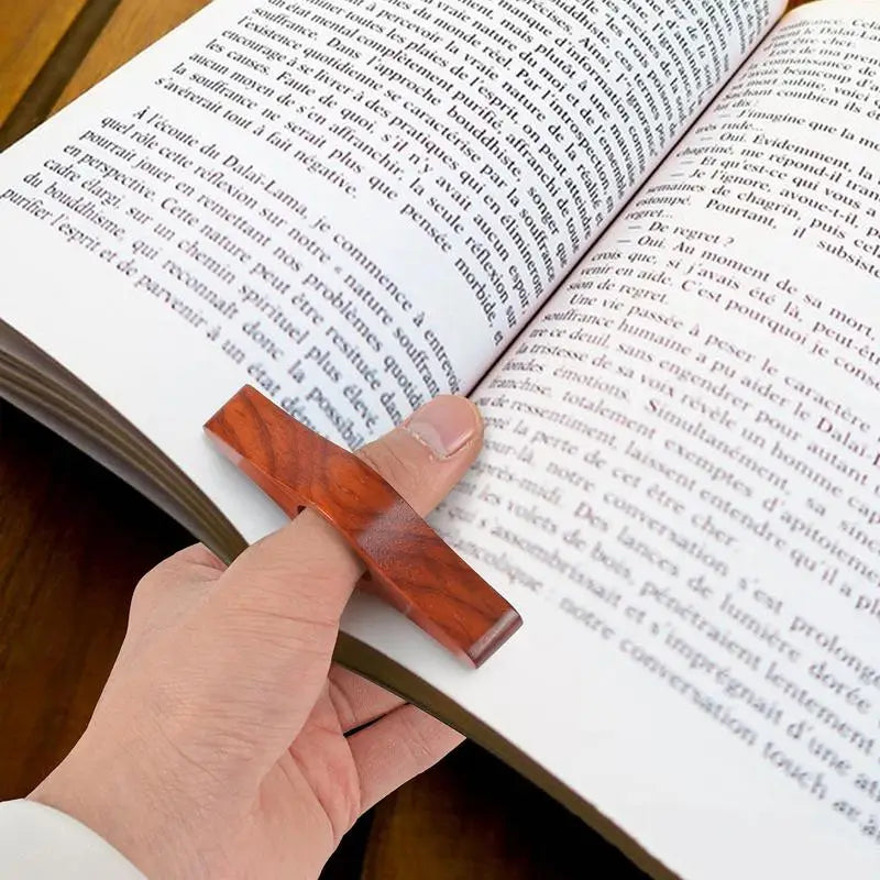 Thumb Book Page Holder Wooden Bookmark Ring Reading Lovers Aid Tools