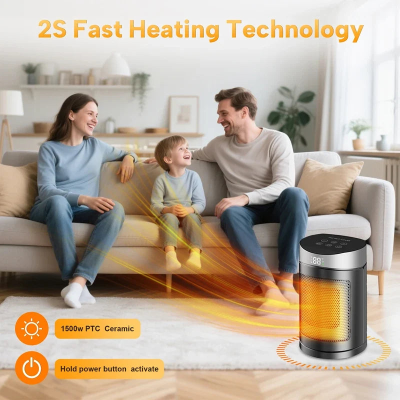 1500W Space Heater with Remote, Timer & Overheat Protection