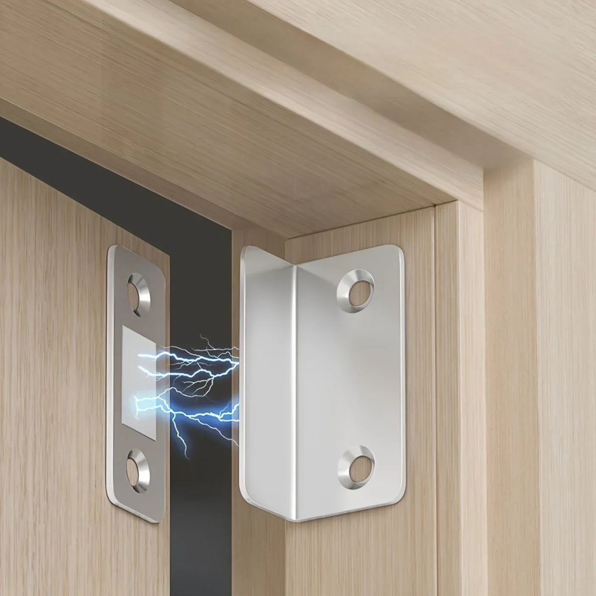 Punch Door Stopper Strong Magnetic L-shaped Closet Closer Ultra Thin