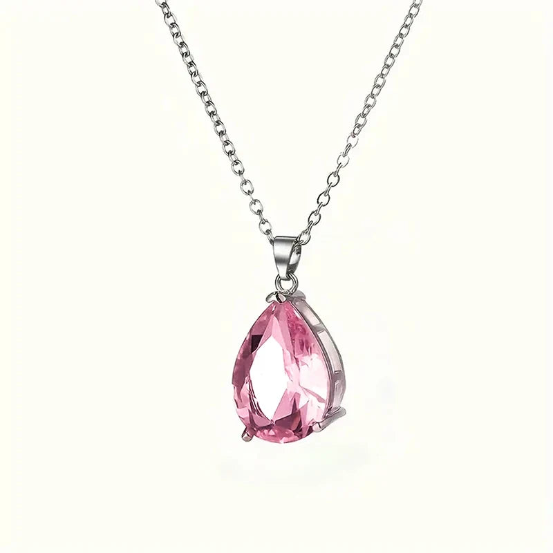 Huitan CZ Pendant Necklace – Sparkling Women's Wedding Jewelry