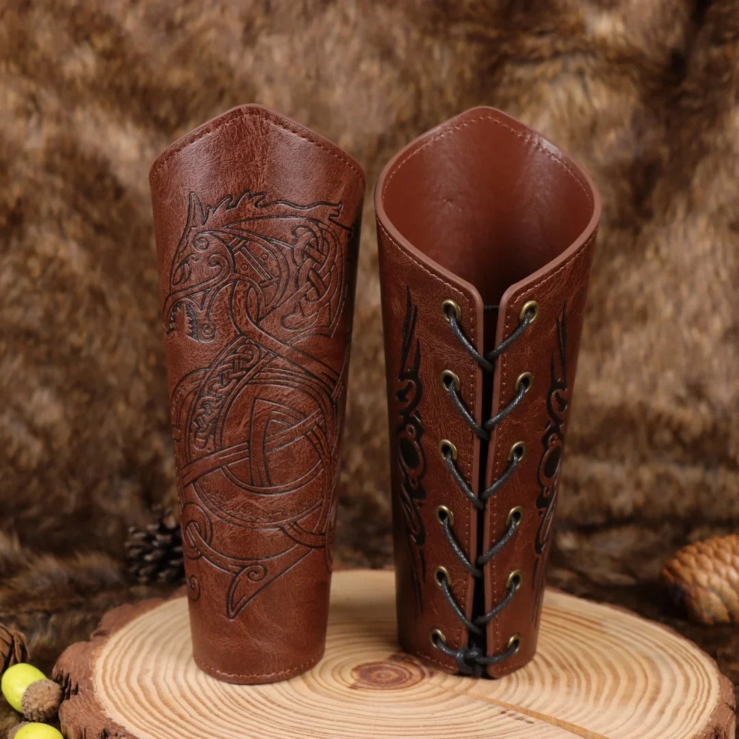 Medieval Armor Men Cosplay Armguard Arm Bracers Lace-up Viking Pirate