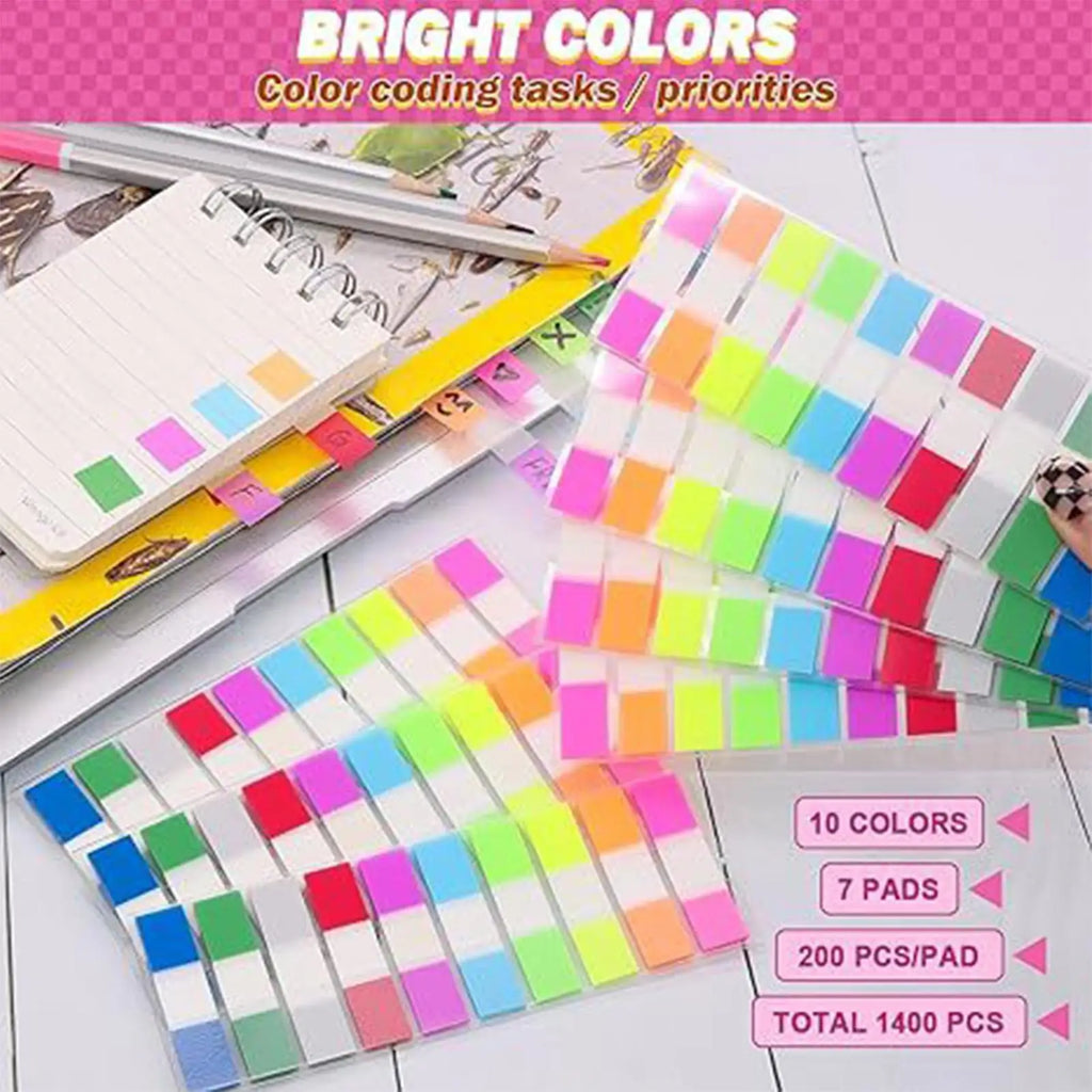 400Pcs Colorful Sticky Index Tabs – Self-Adhesive Page Markers