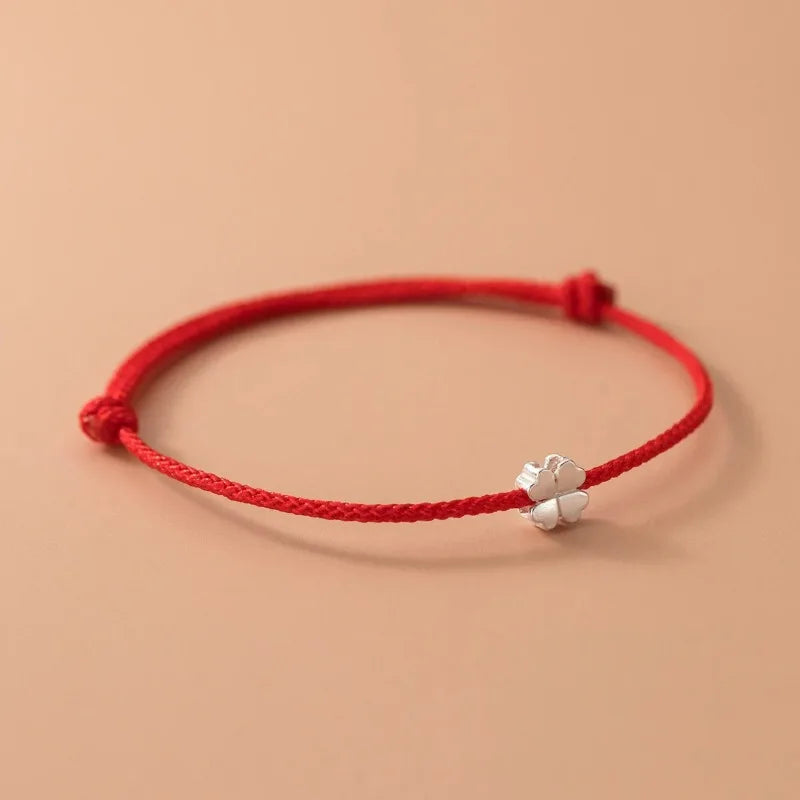 S925 Sterling Silver Flower Clover Charm Bracelet for Women