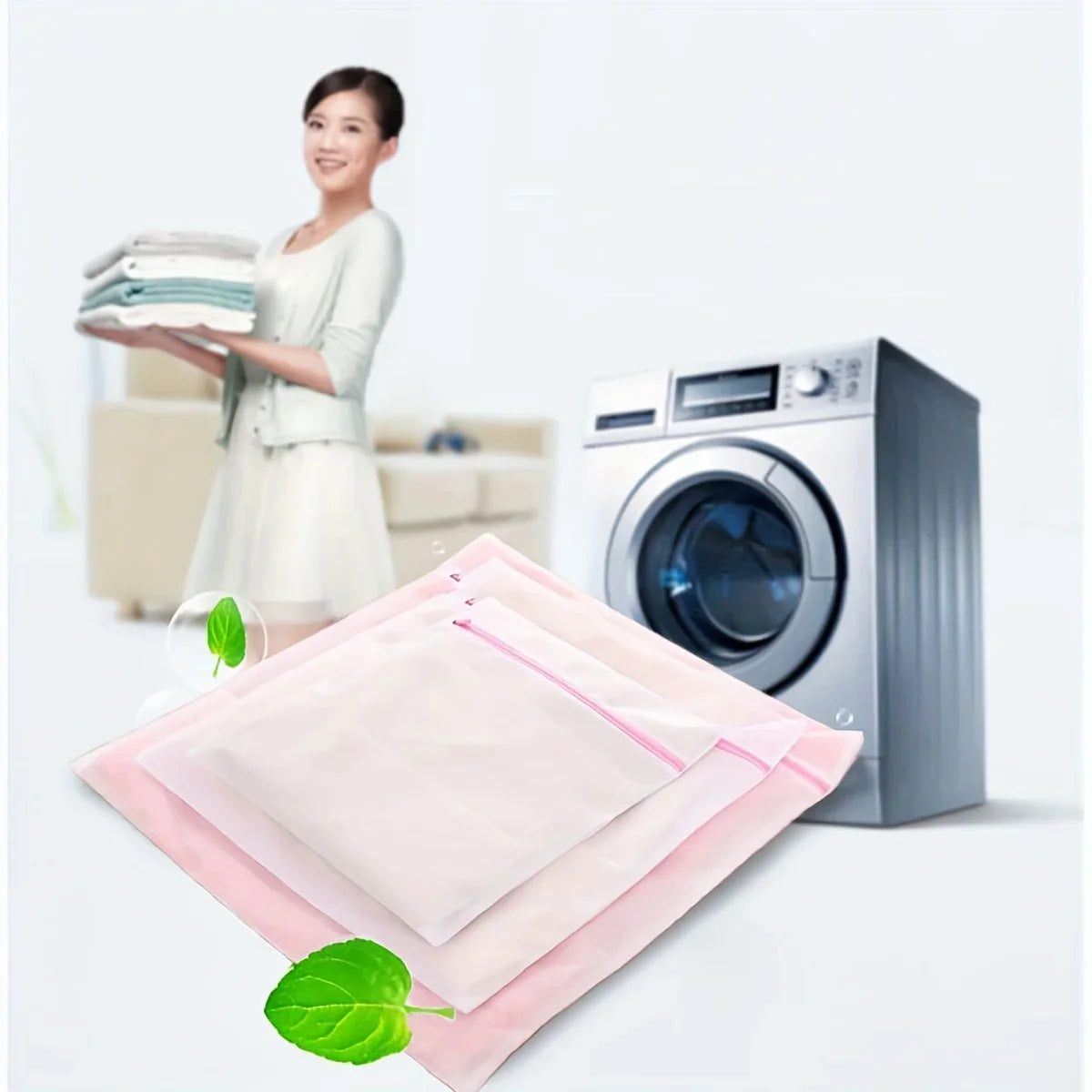 Lead-free Fine Mesh Laundry Bags Sturdy Zipper Delicates 3 Durable